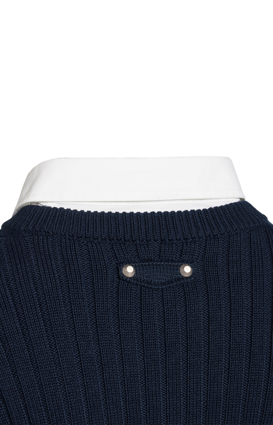 Balenciaga Hybrid Shirt/Knit Sweater in Navy/White — product photo 2