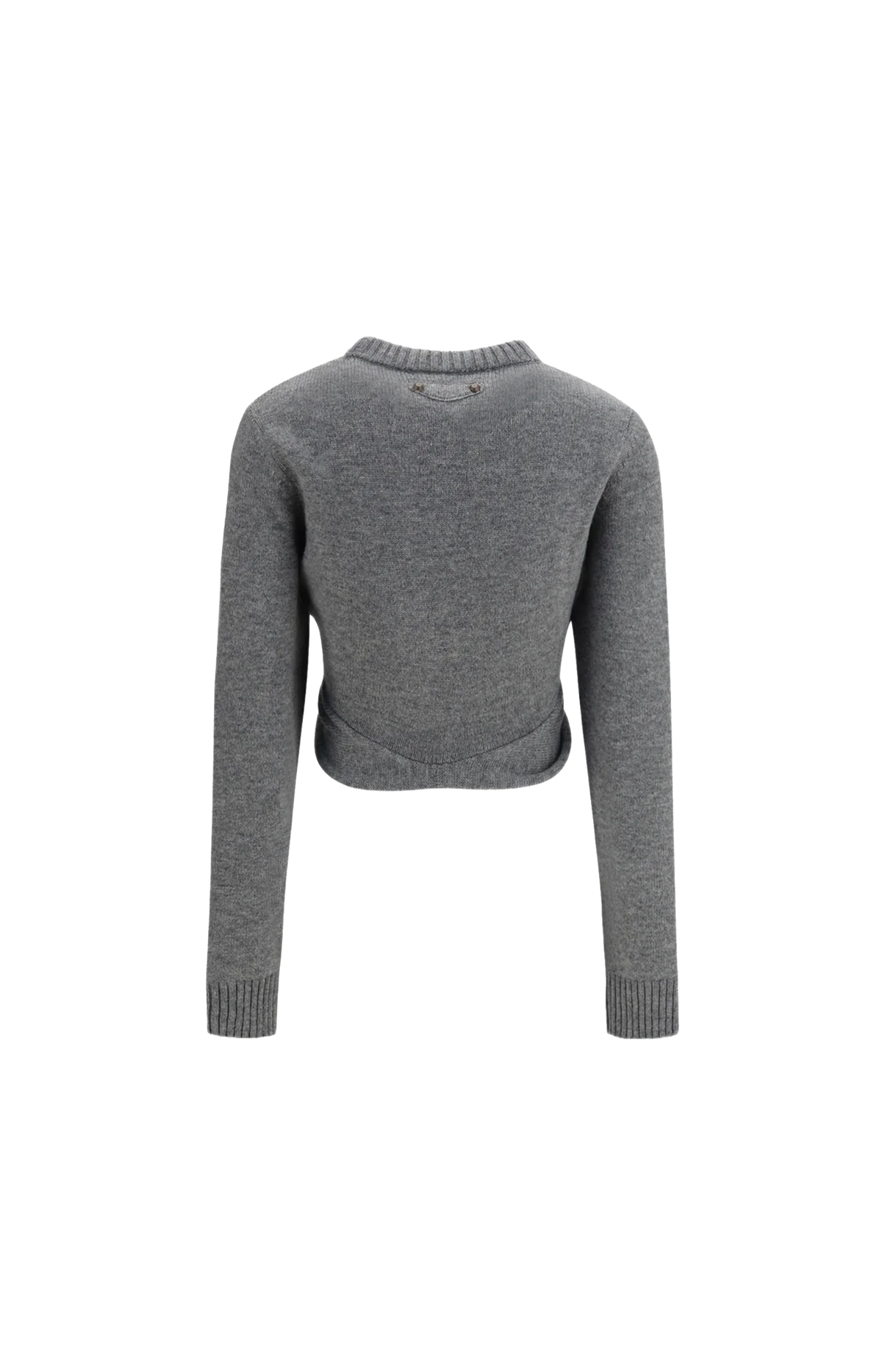 Ruched Crewneck Sweater in Grey