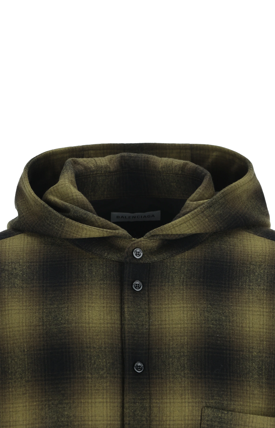 Balenciaga Wool Overshirt in Khaki/Black — product photo 3