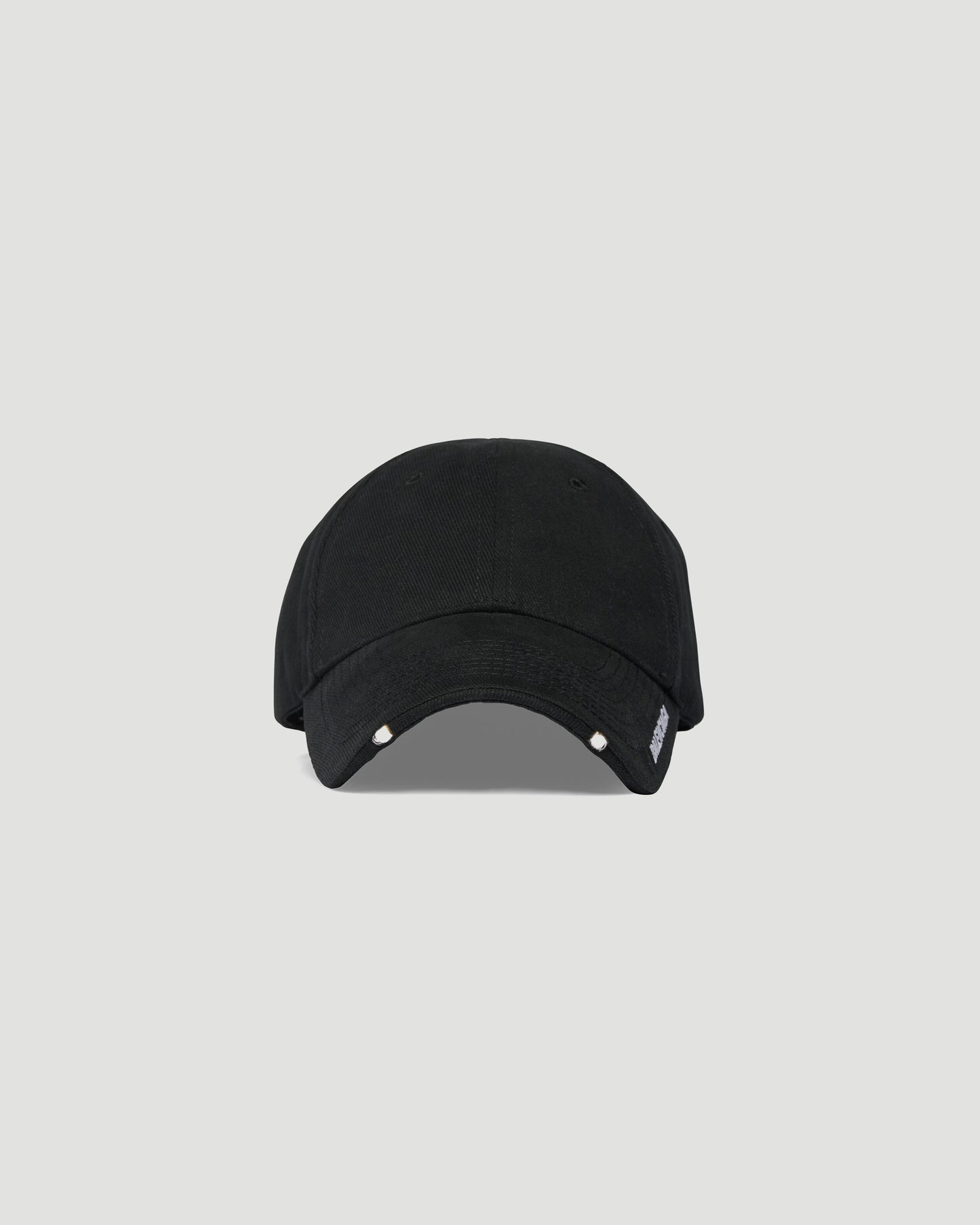 Led Light Cap in black and white cotton drill