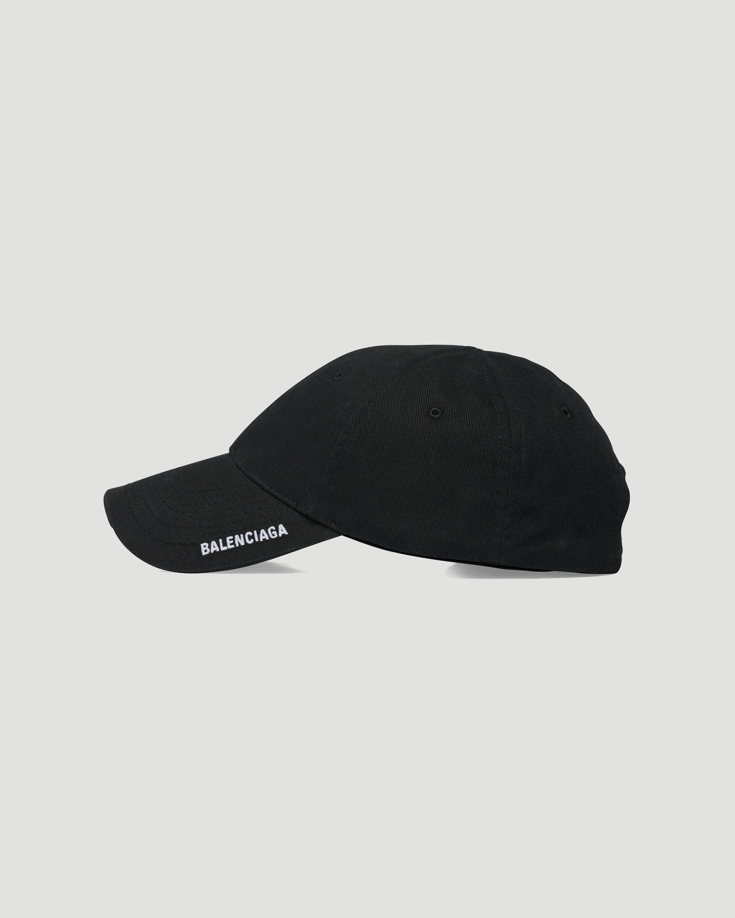 Led Light Cap in black and white cotton drill