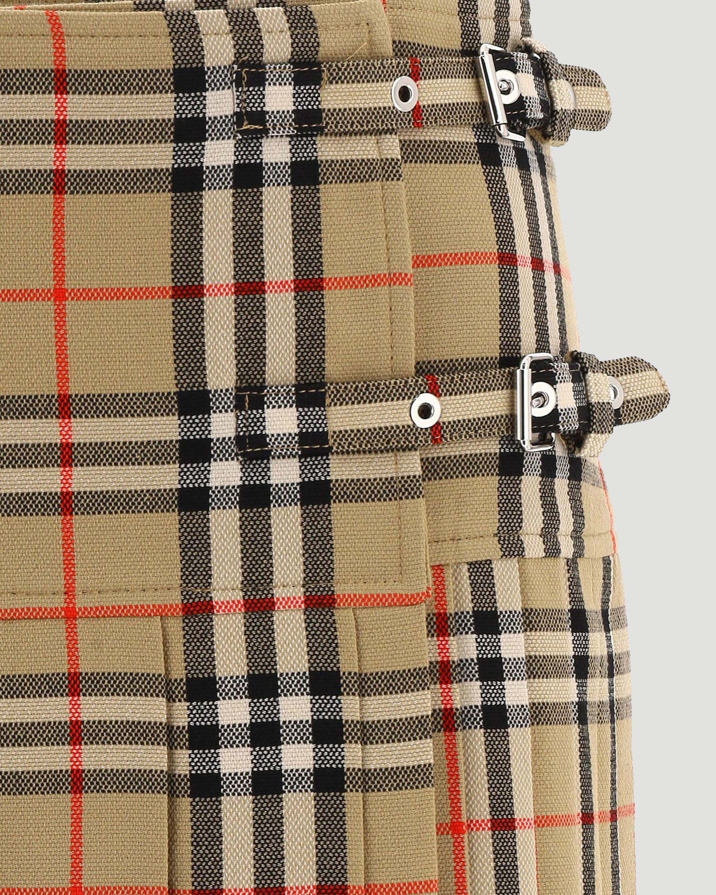 BEIGE CHECK SKIRT