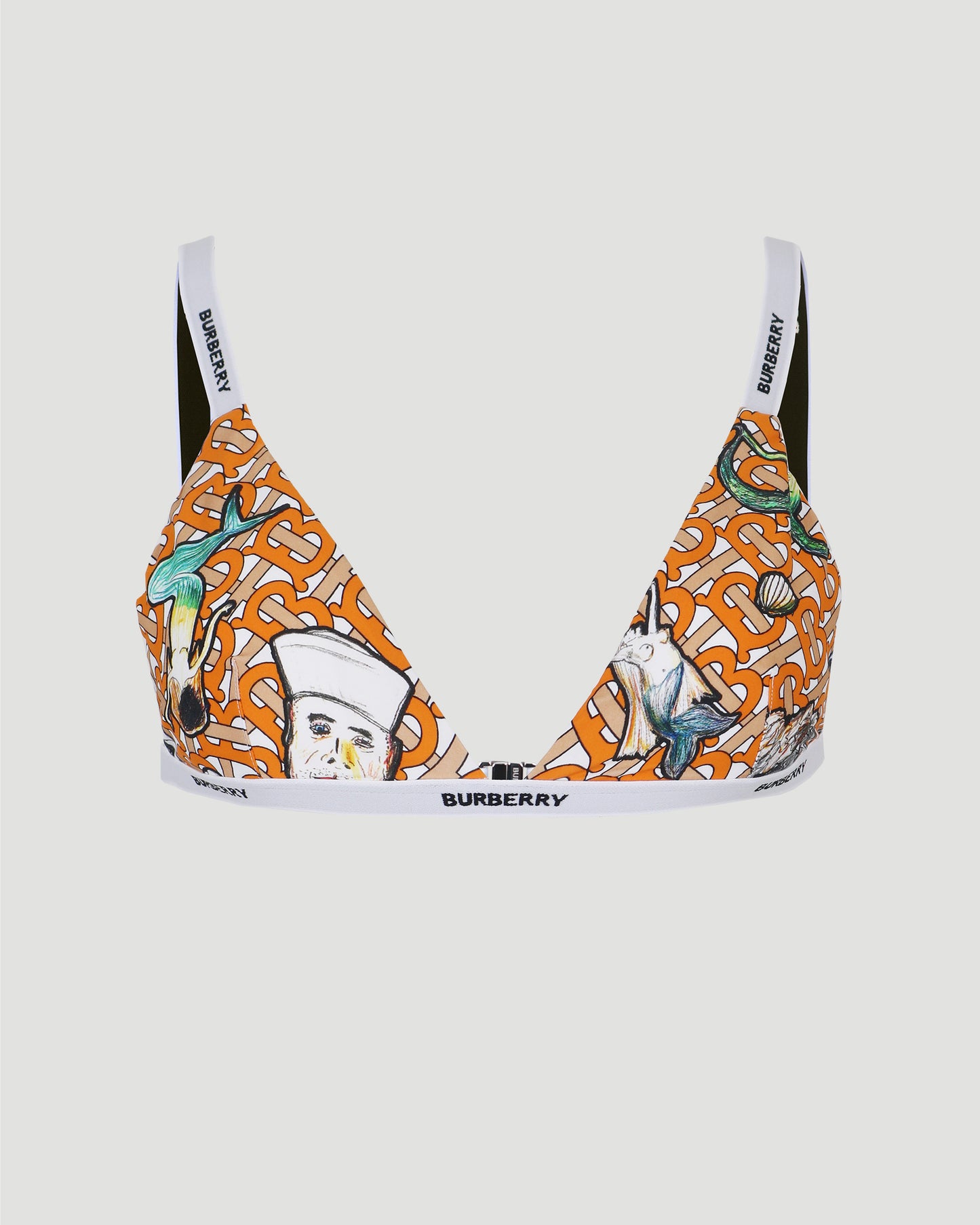 Monogram and Marine Print Triangle Bikini