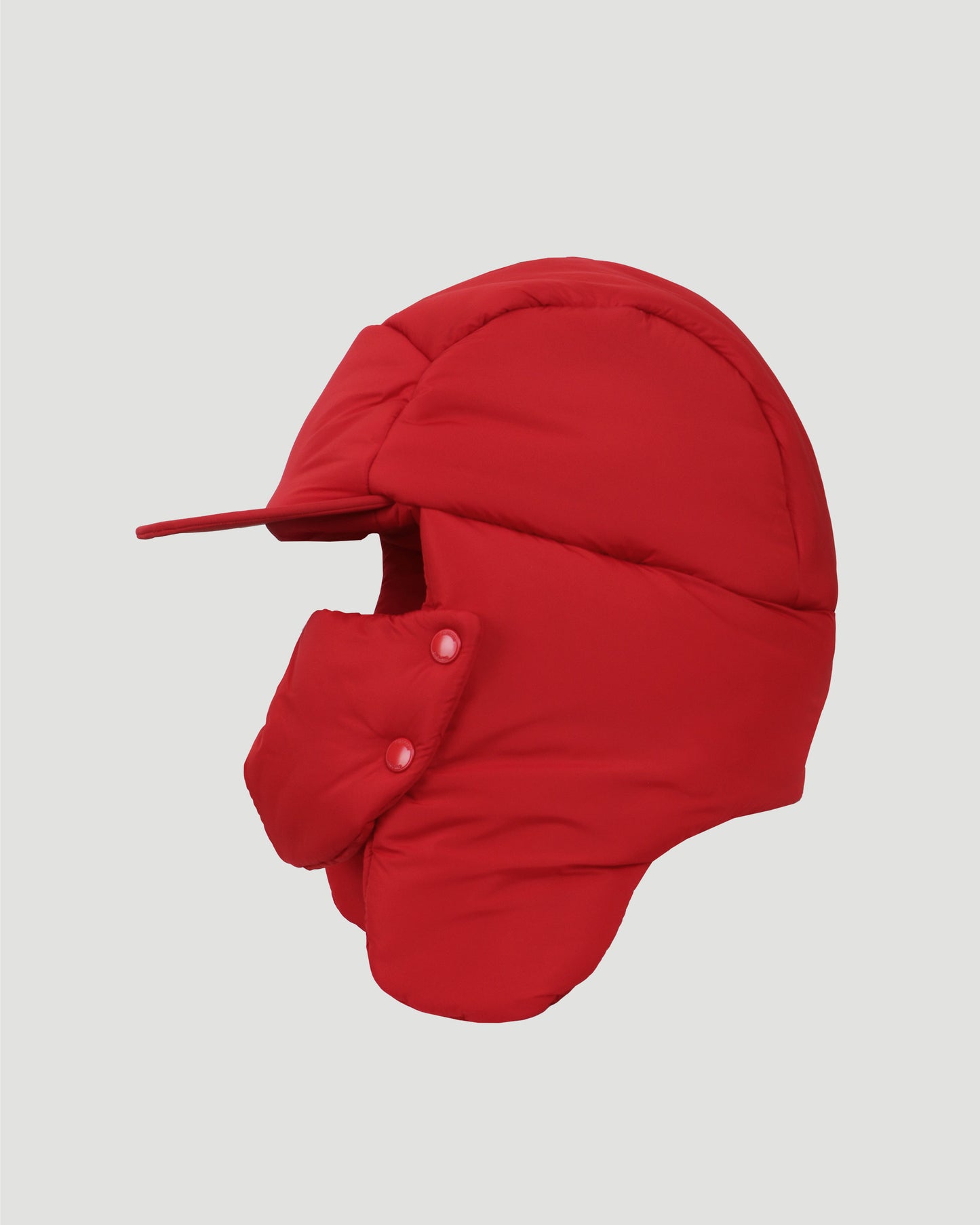PADDED NYLON OVERSIZED CAP IN RED