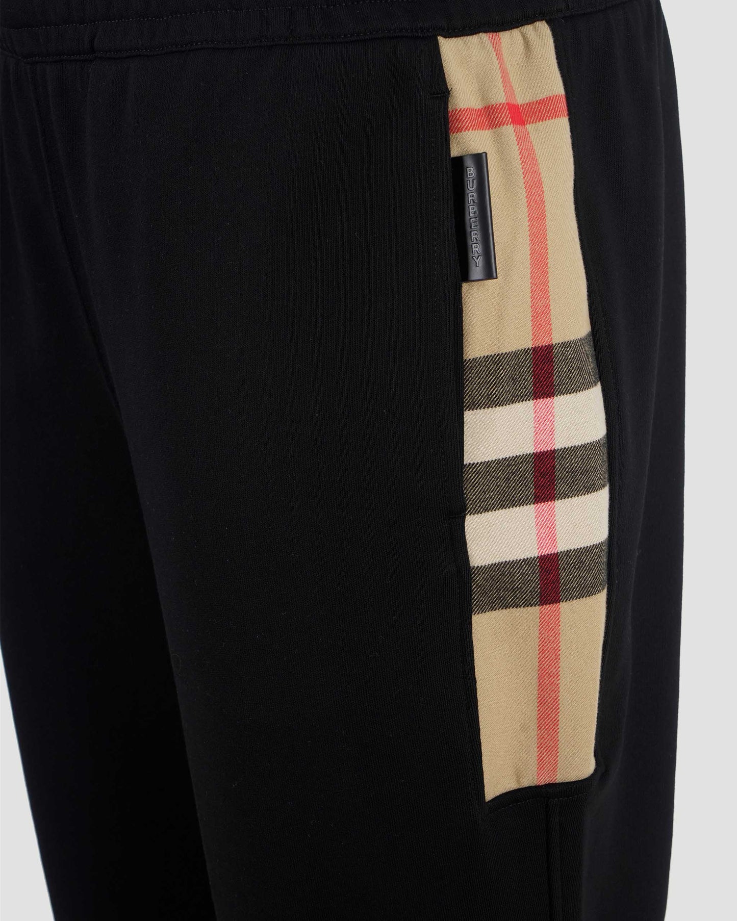 Check Panel Cotton Jogging Pants
