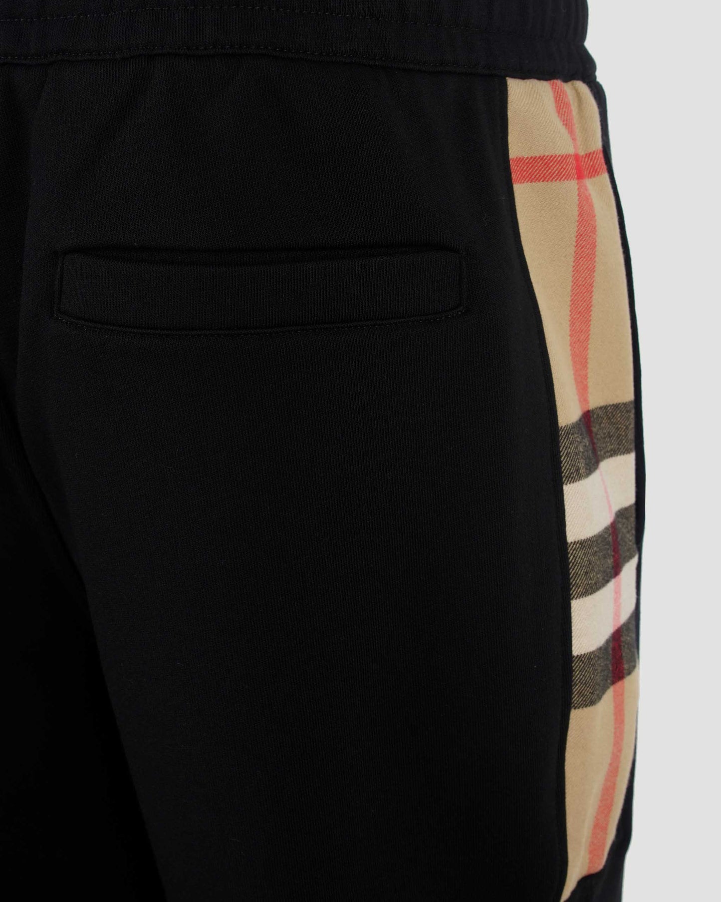 Check Panel Cotton Jogging Pants