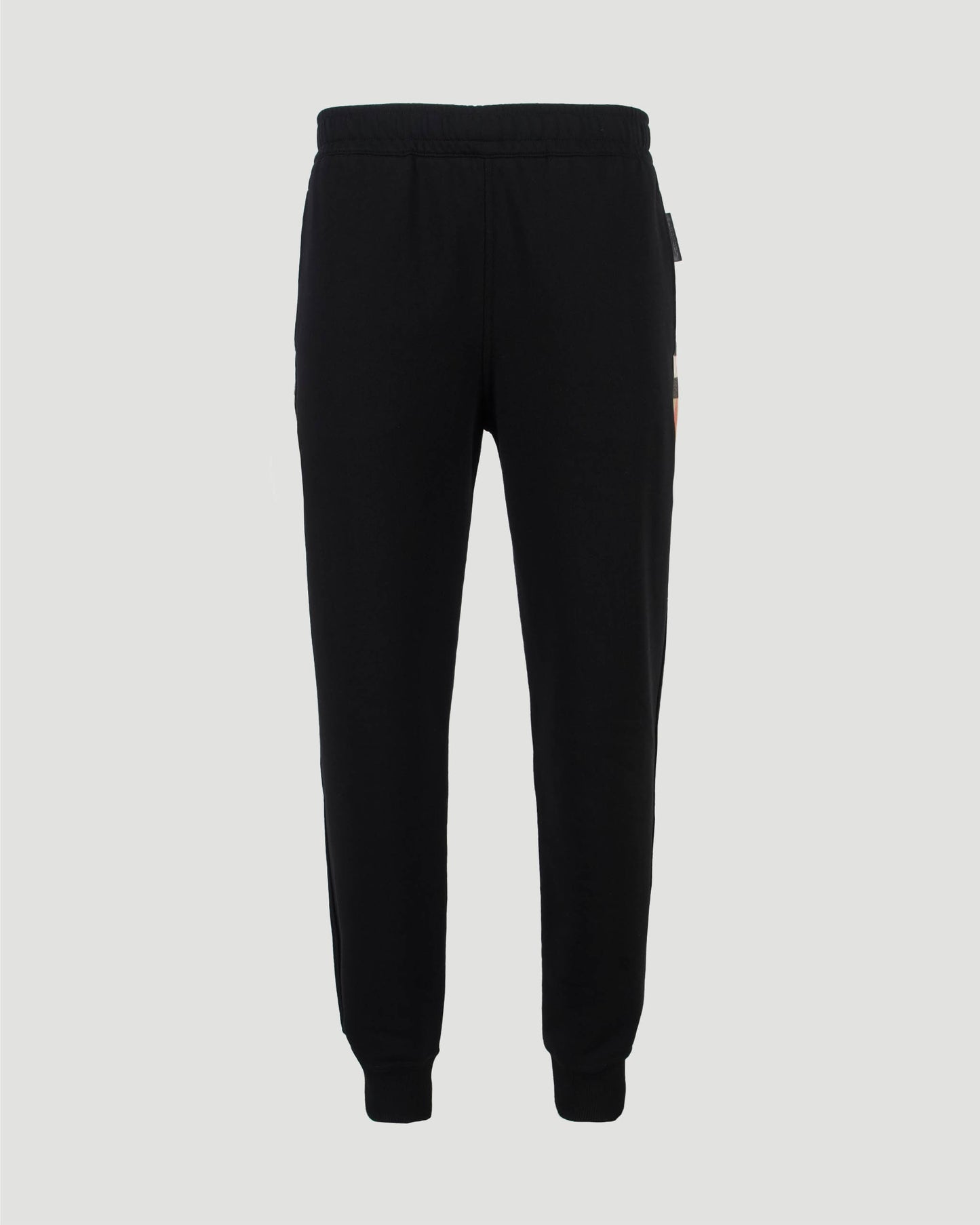 Check Panel Cotton Jogging Pants