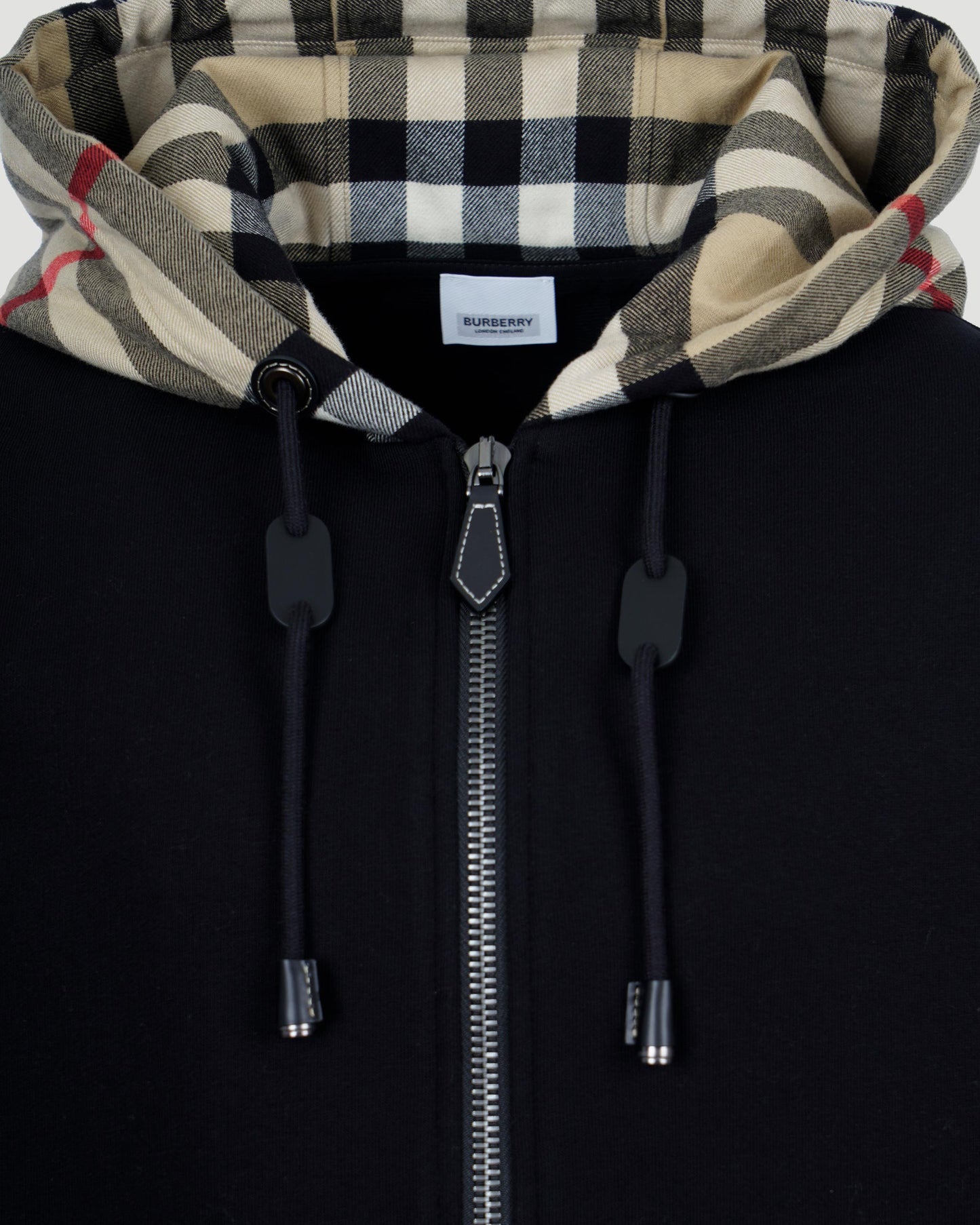 Check Hood Cotton Zip Hoodie