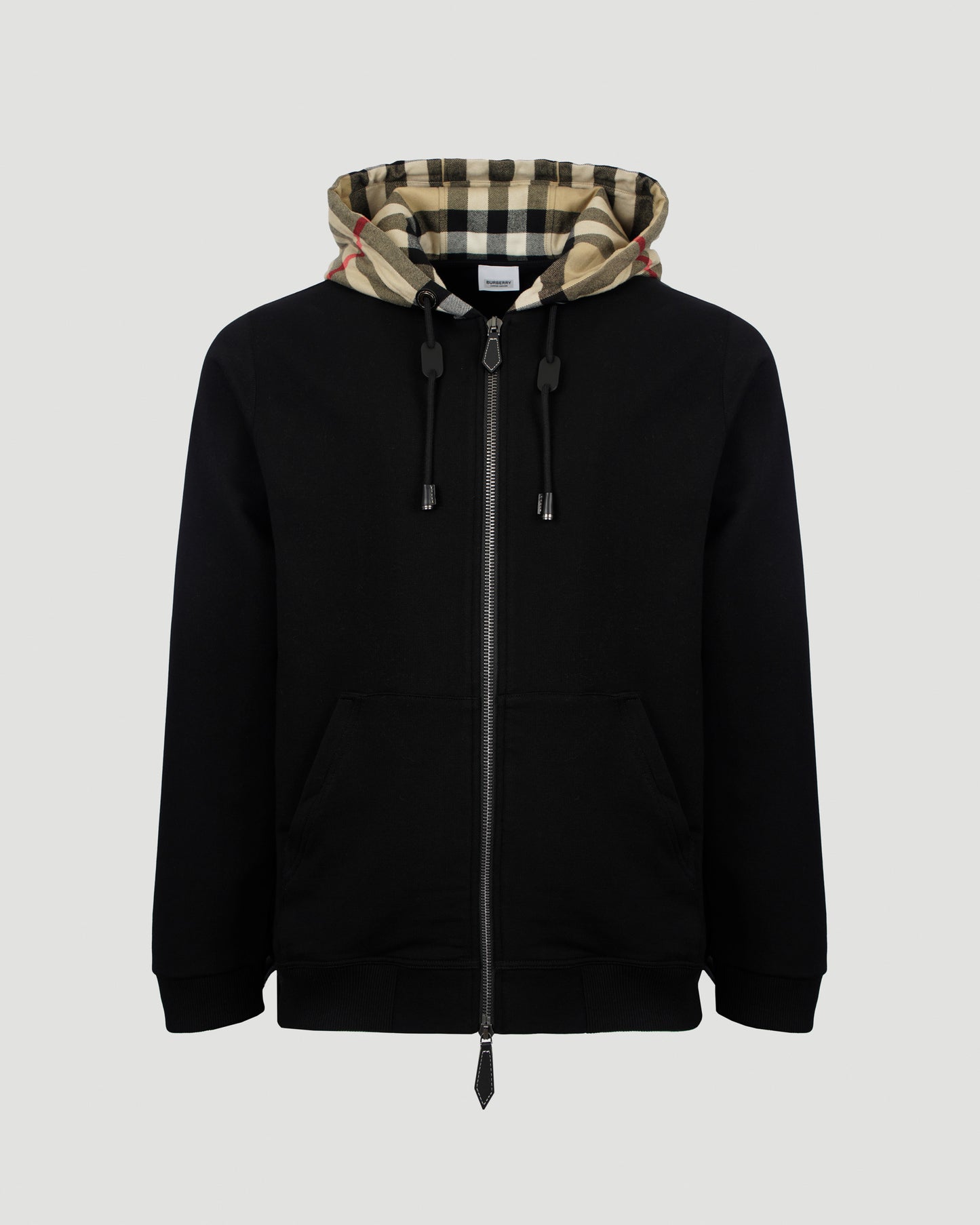 Check Hood Cotton Zip Hoodie