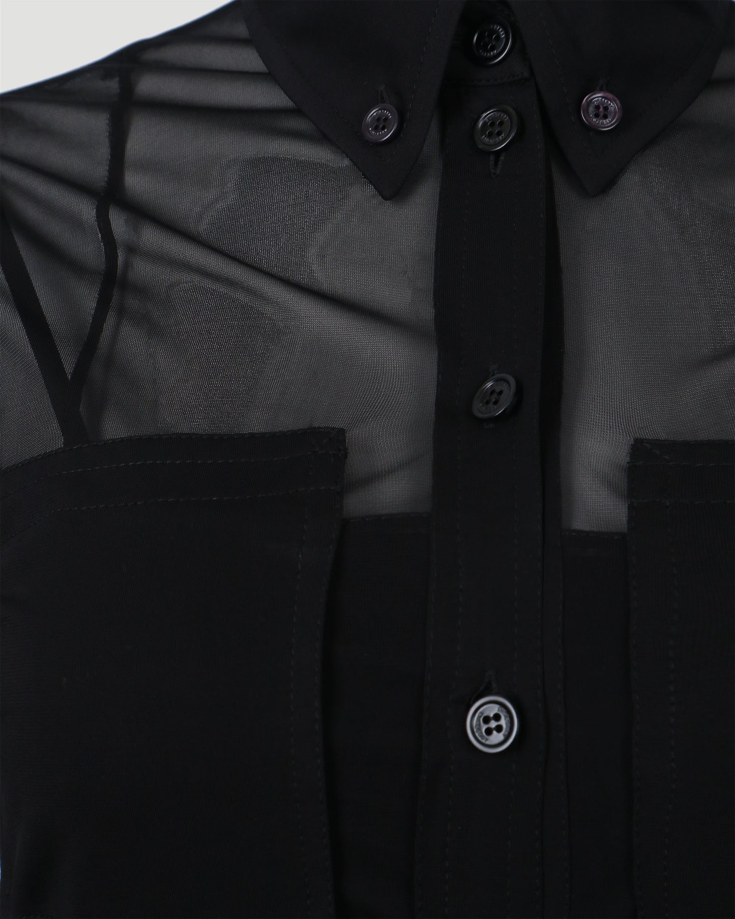 Cut-out Detail Sheer Jersey Shirt Dress