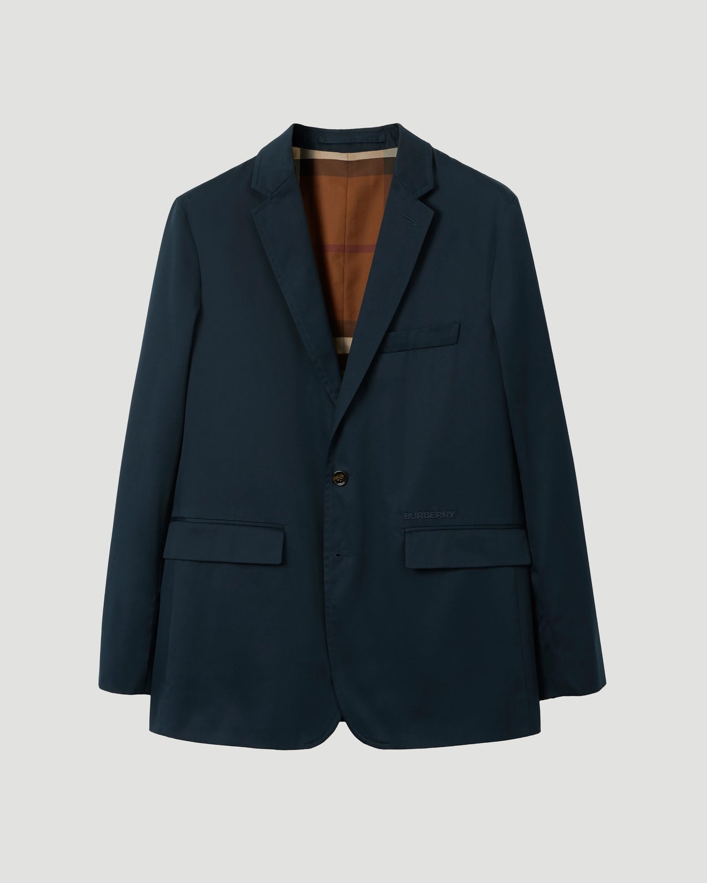 Slim Fit Cotton Tailored Jacket in Navy