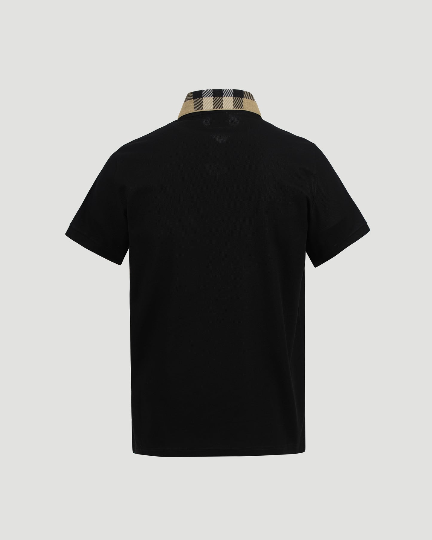 Check Collar Cotton Polo Shirt