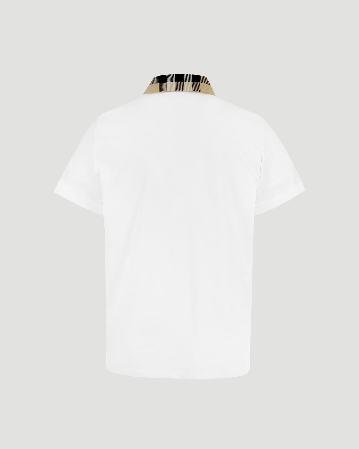 Check Collar Cotton Polo Shirt
