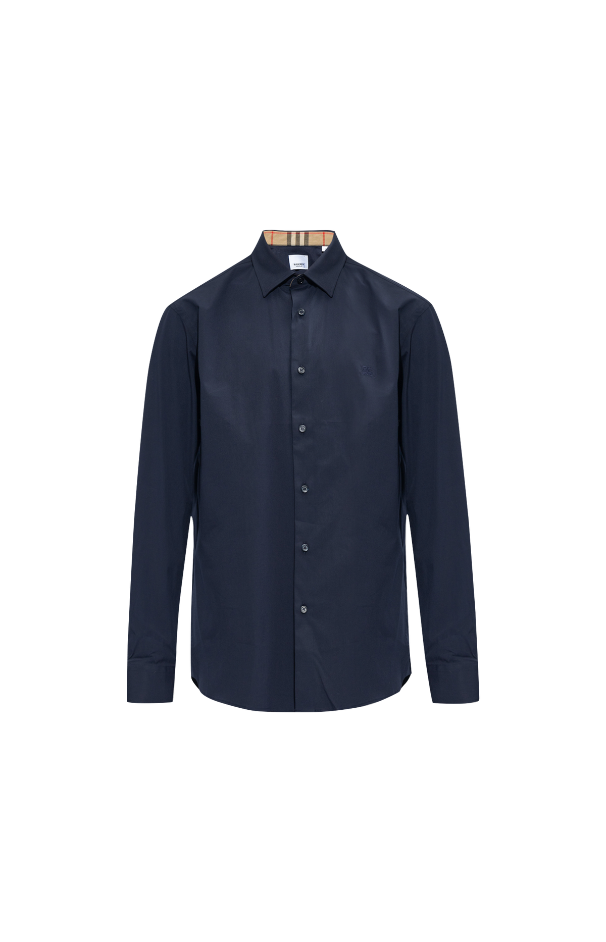 Stretch Cotton Shirt in Navy