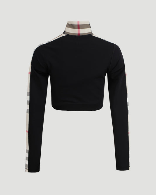 Vintage Check-panel cropped top