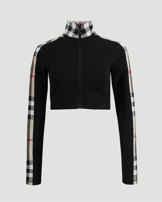 Vintage Check-panel cropped top
