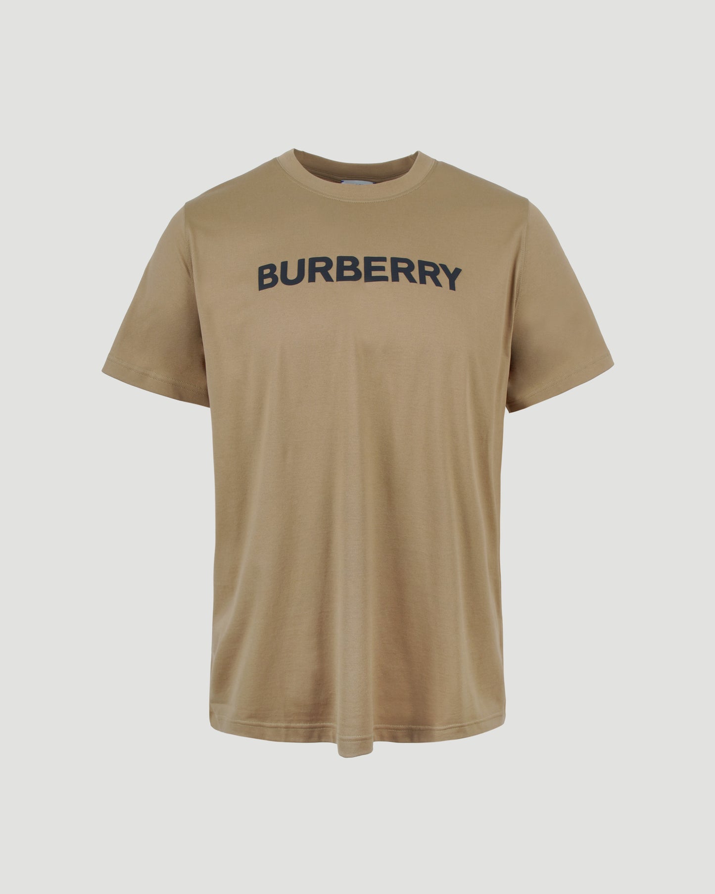 Burberry COTTON T-SHIRT IN CAMEL in Brown — front view