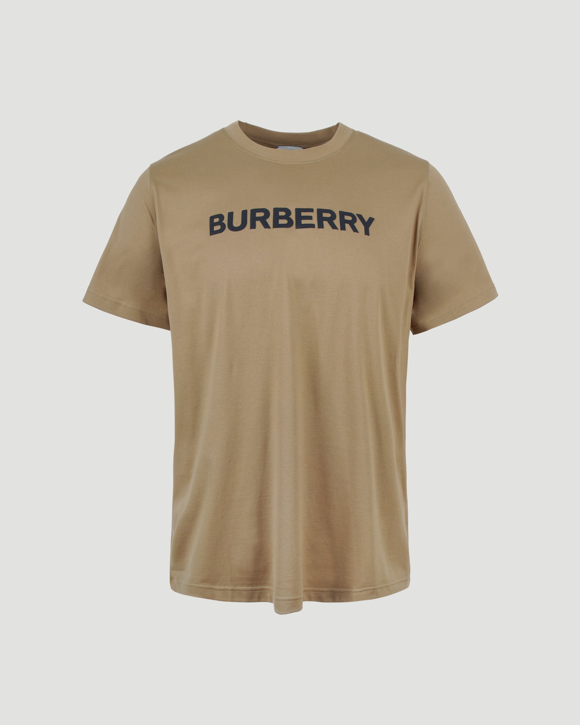 Burberry COTTON T-SHIRT IN CAMEL in Brown — front view