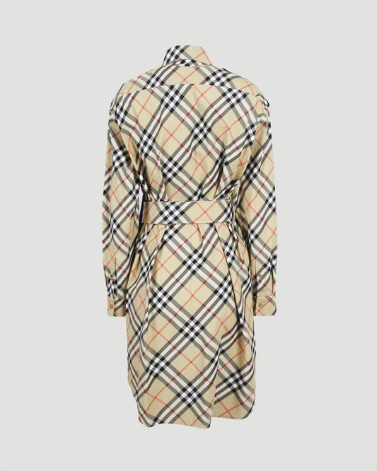 Check Cotton Shirt Dress