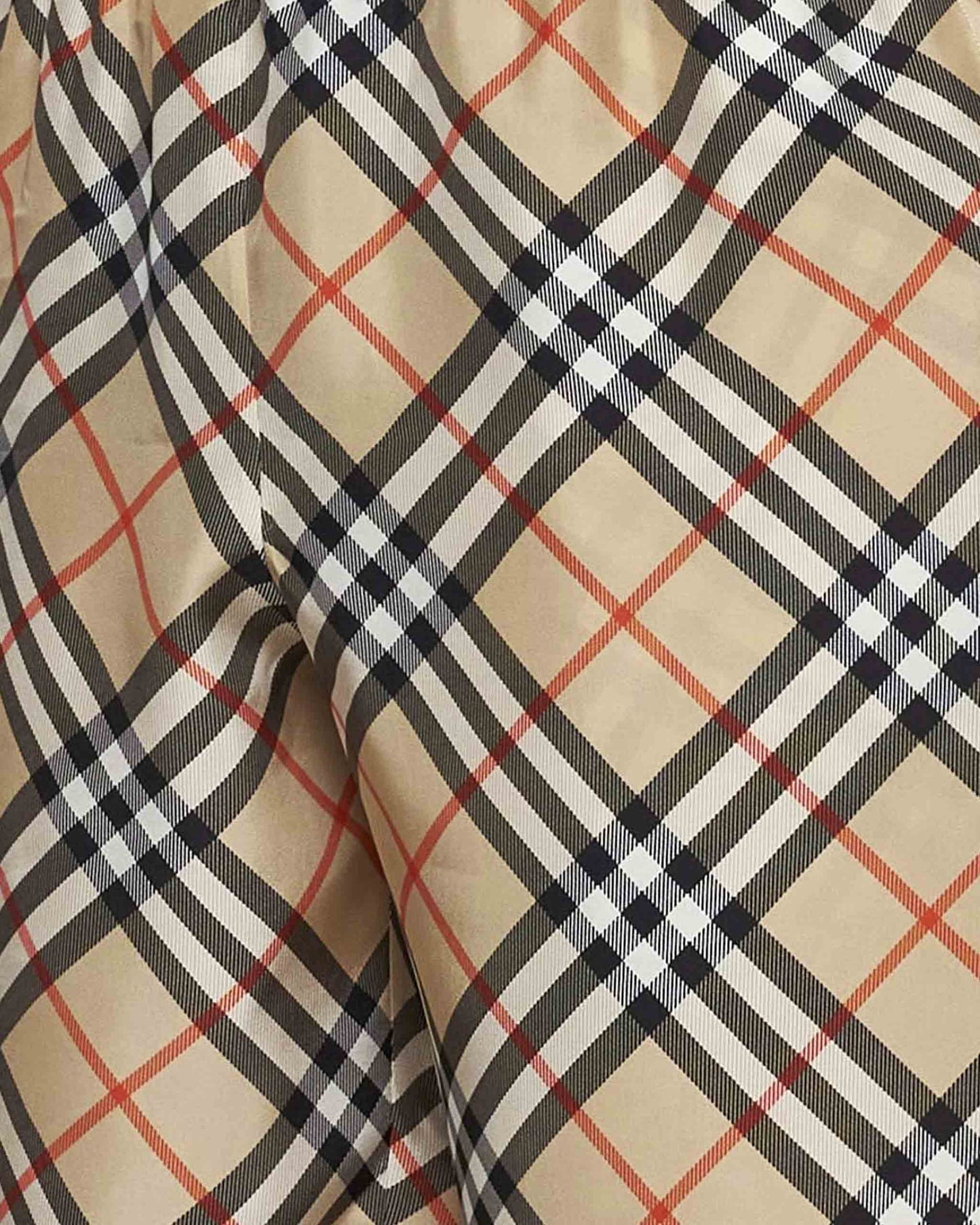 Check Silk Shorts in Sand