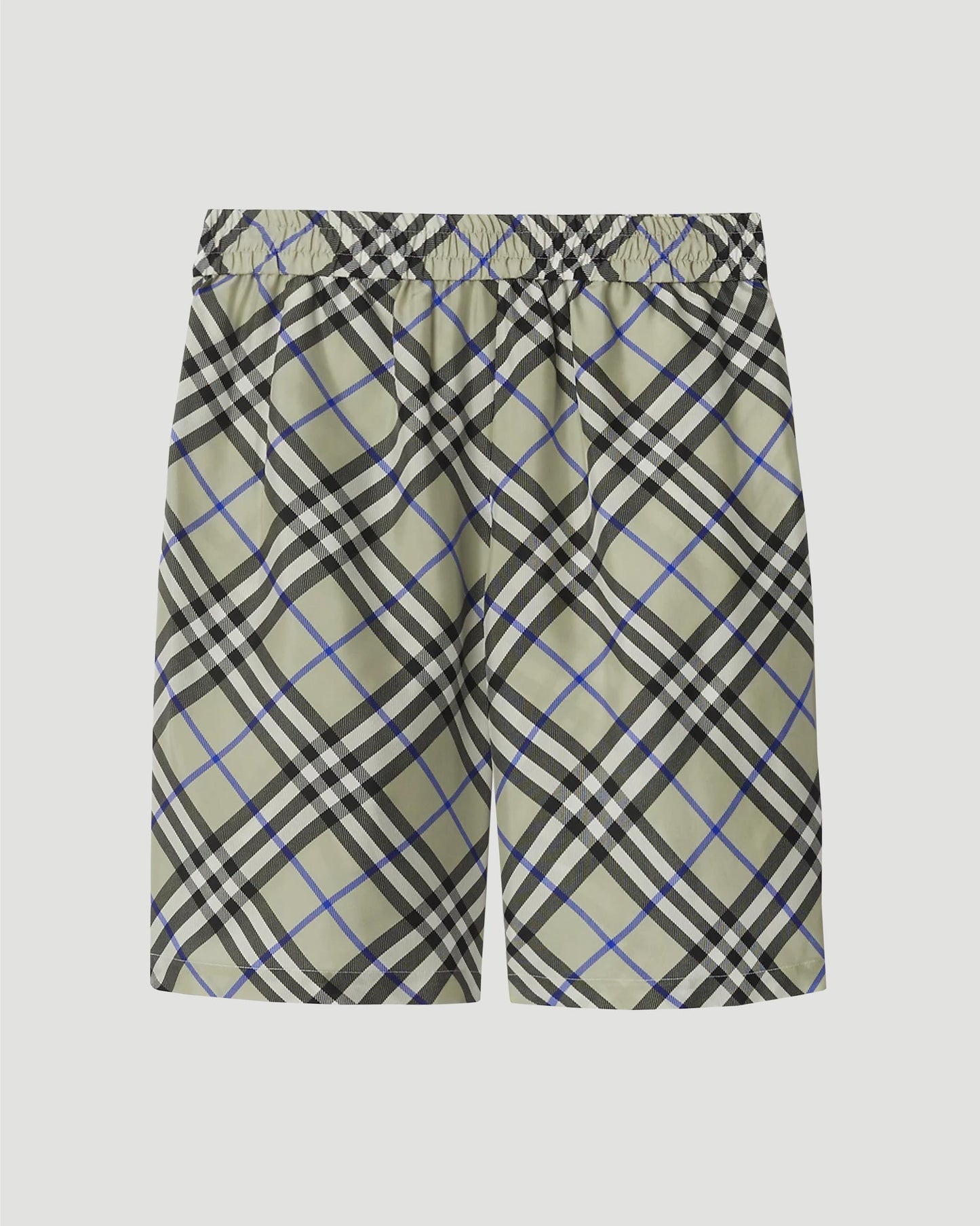 Check Silk Shorts in Lichen