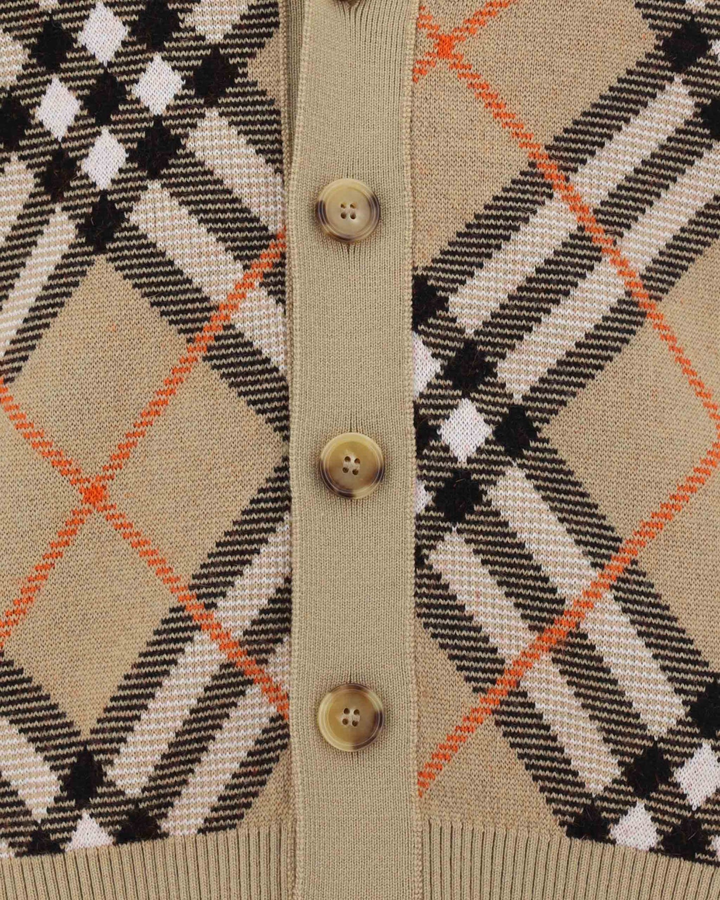 Check Wool Mohair Blend Cardigan