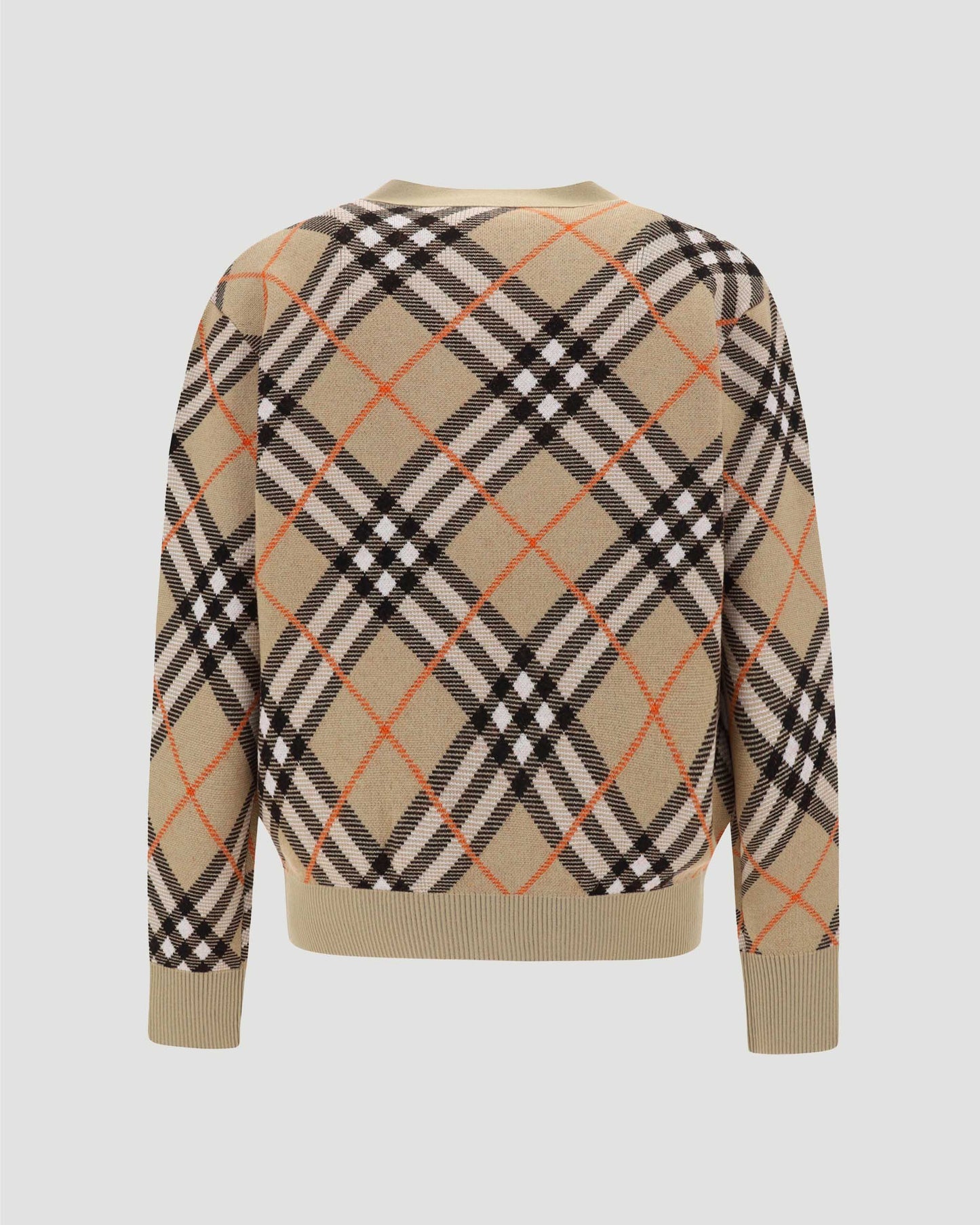 Check Wool Mohair Blend Cardigan