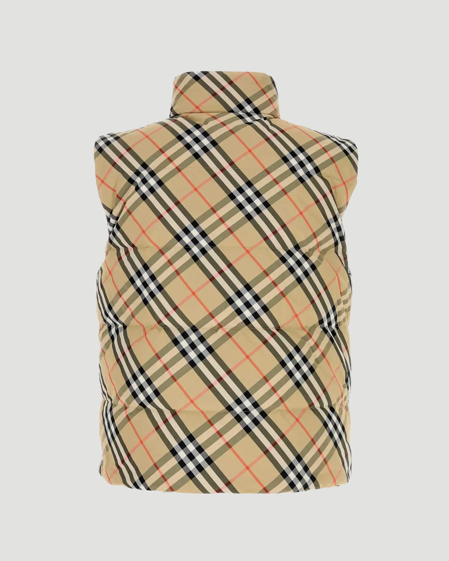 Reversible Check Nylon Padded Gilet