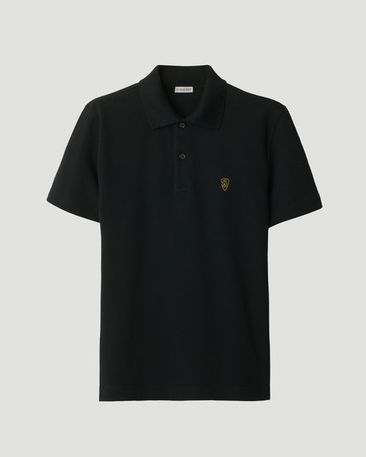 B-Shield Logo Polo Shirt in Coal