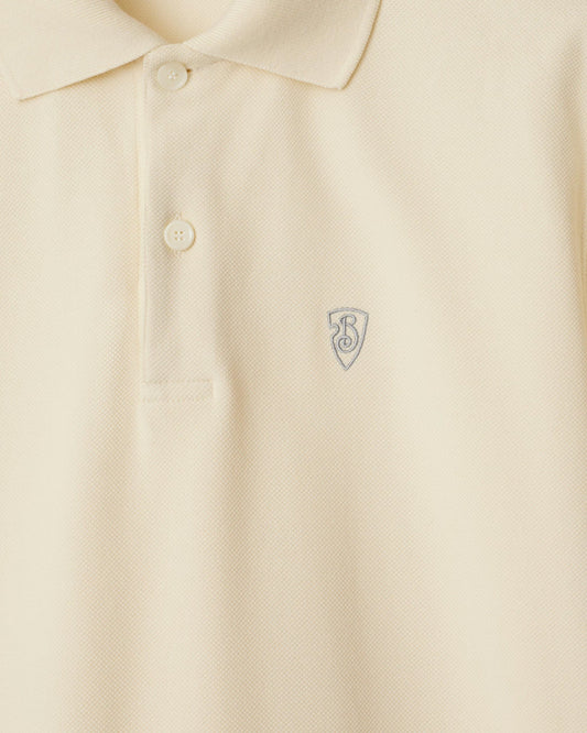 B-Shield Logo Polo Shirt in Tundra