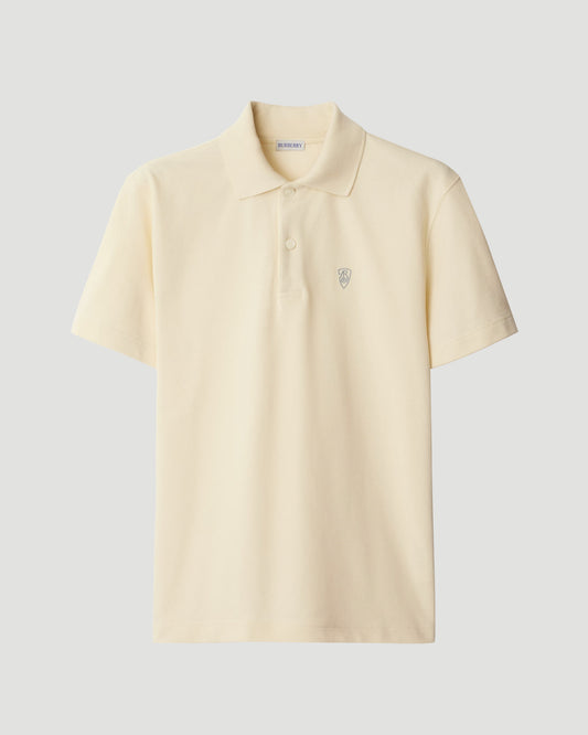 B-Shield Logo Polo Shirt in Tundra