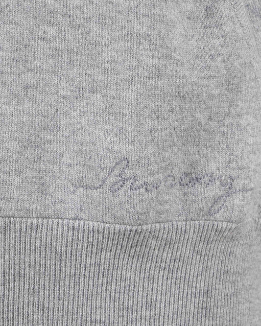 Cashmere Blend Zip Hoodie in Grey