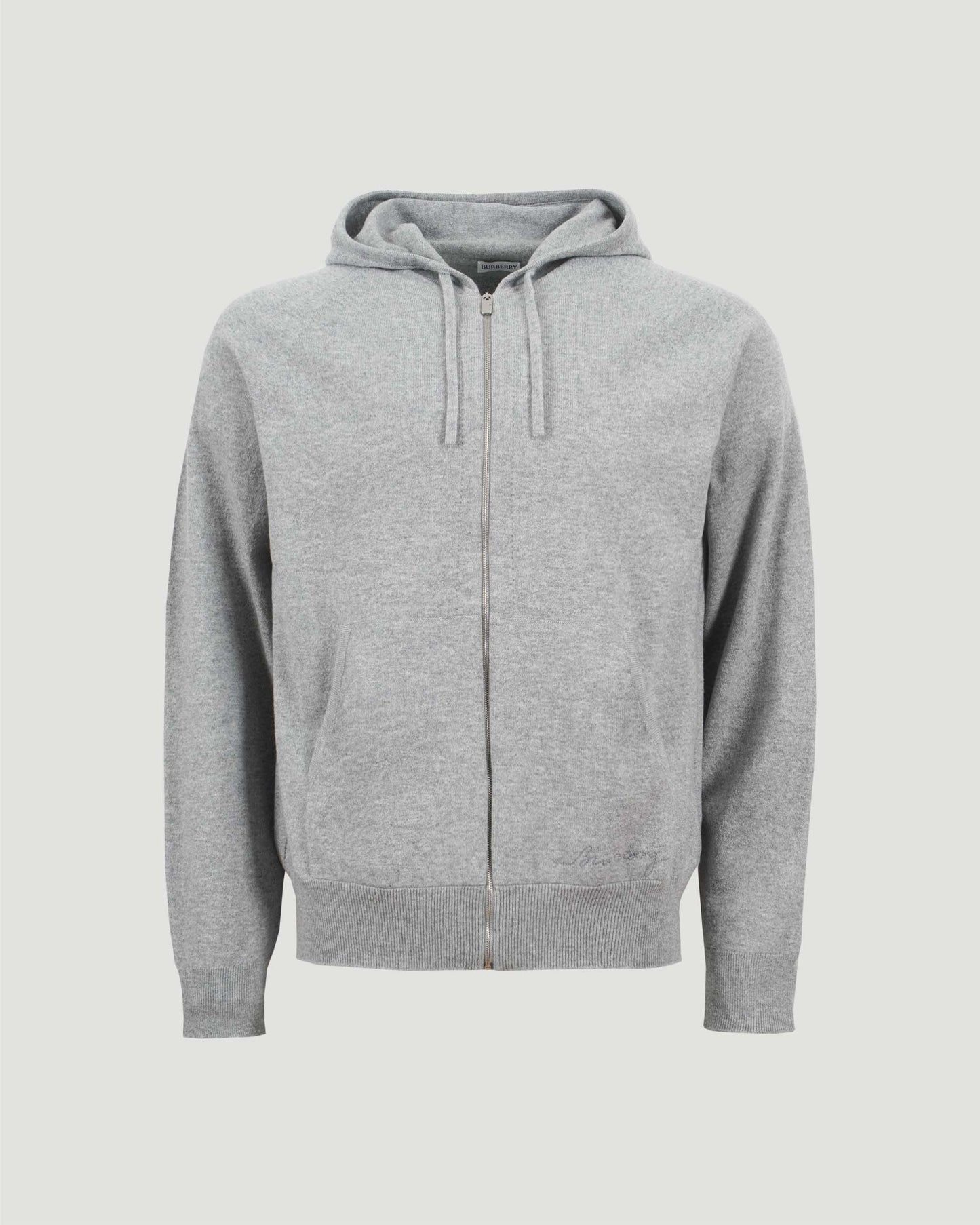 Cashmere Blend Zip Hoodie in Grey
