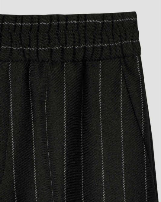 Pinstriped Wool Tailored Trousers