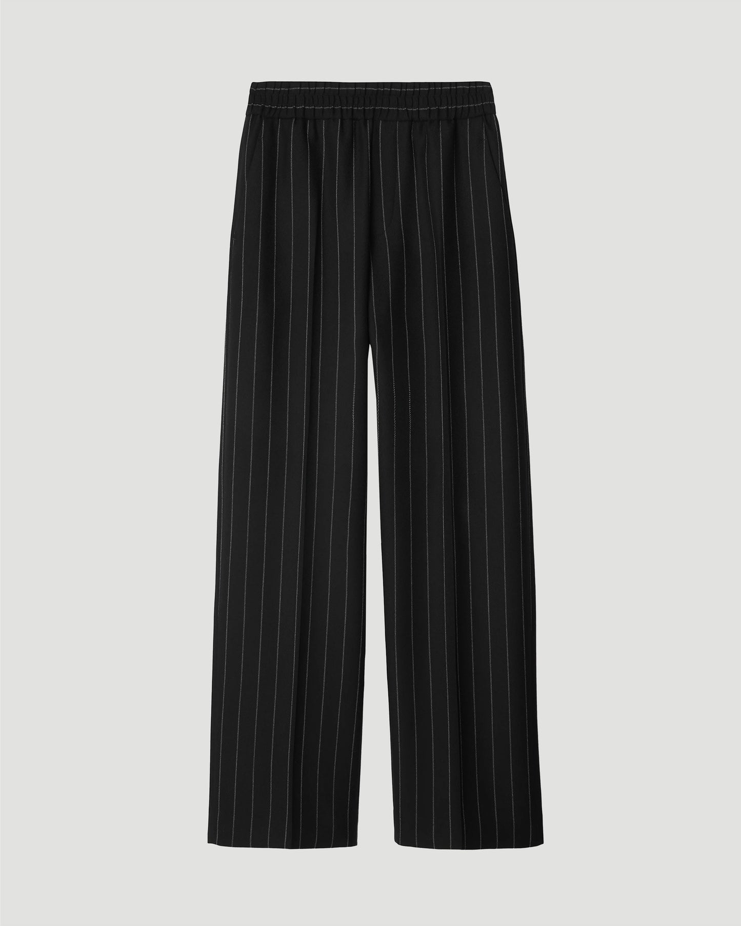 Pinstriped Wool Tailored Trousers
