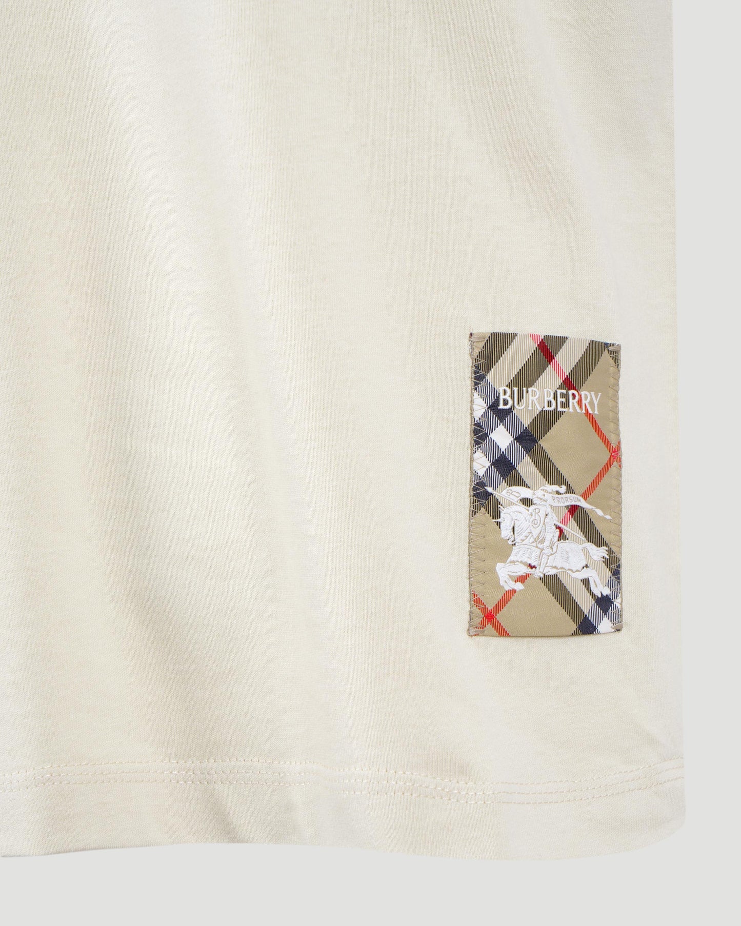 Check-Logo Patch Cotton T-Shirt in Nutmeg