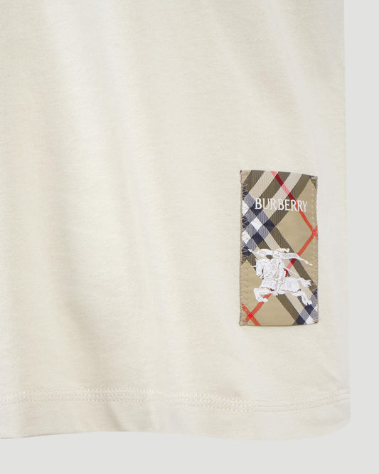 Check-Logo Patch Cotton T-Shirt in Nutmeg