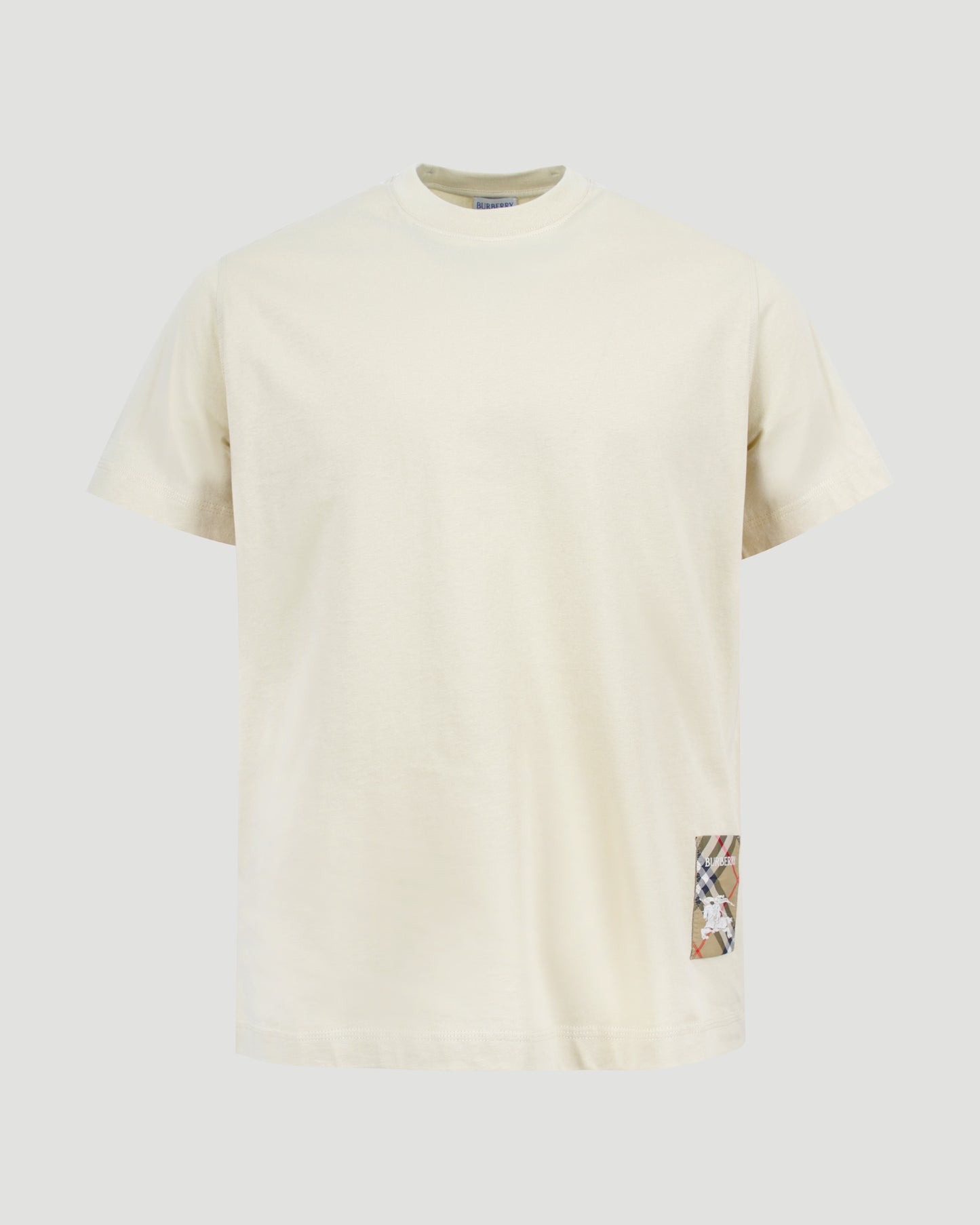 Check-Logo Patch Cotton T-Shirt in Nutmeg