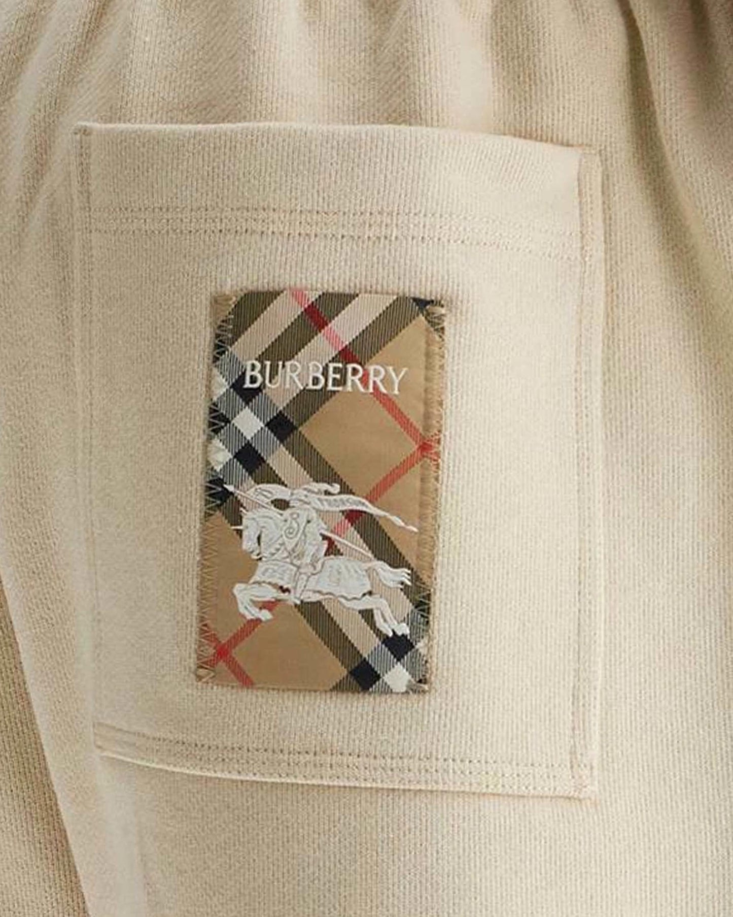 Check Label Cotton Shorts in Nutmeg