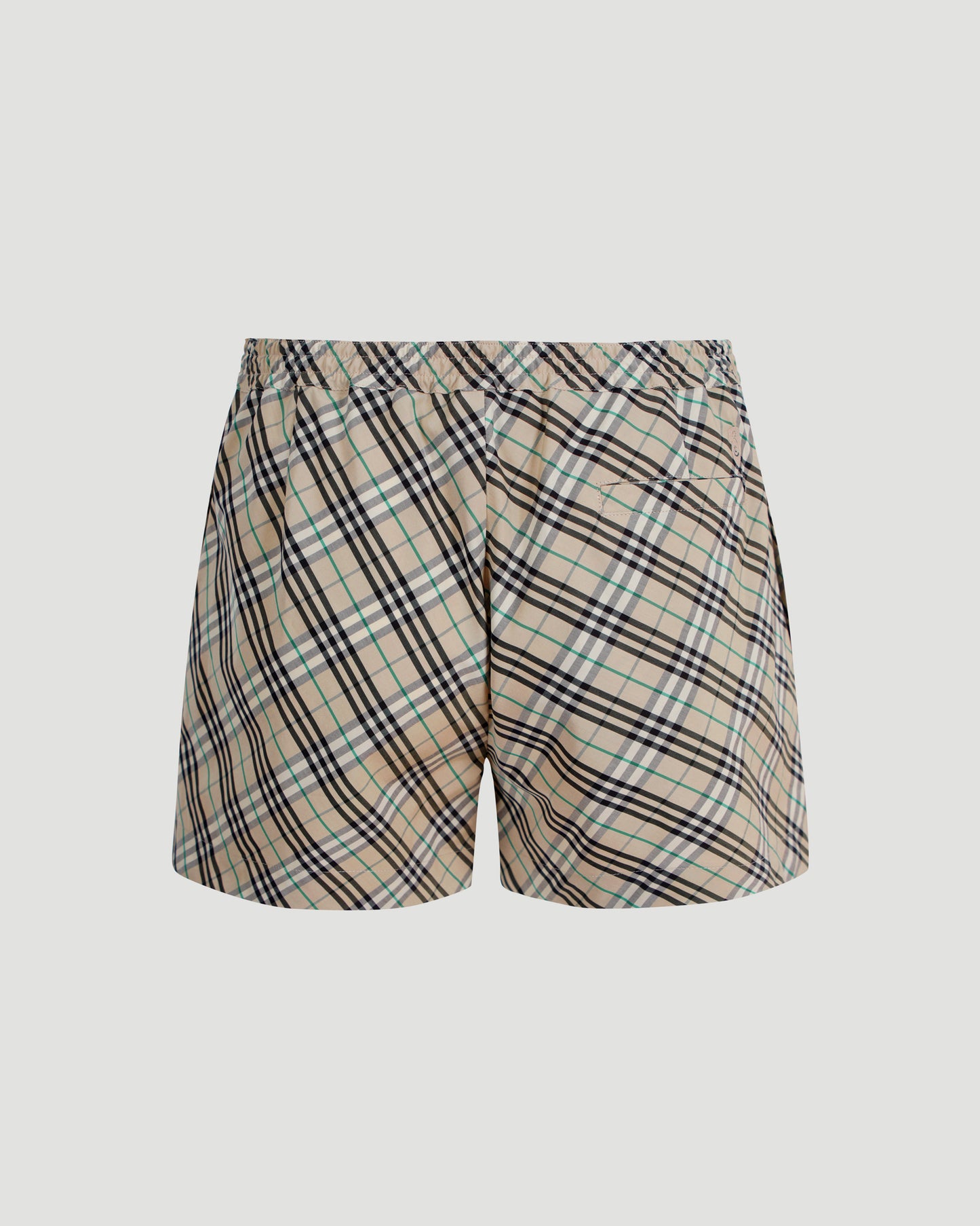 Check Cotton Pyjama Shorts in Husk