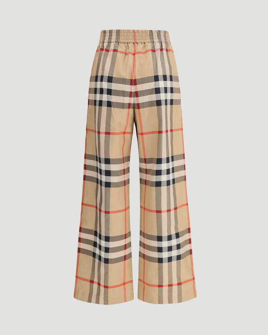 Vintage Check Cotton Trousers