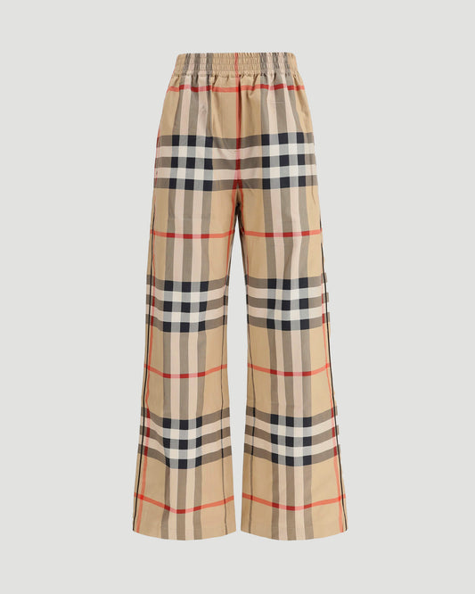 Vintage Check Cotton Trousers