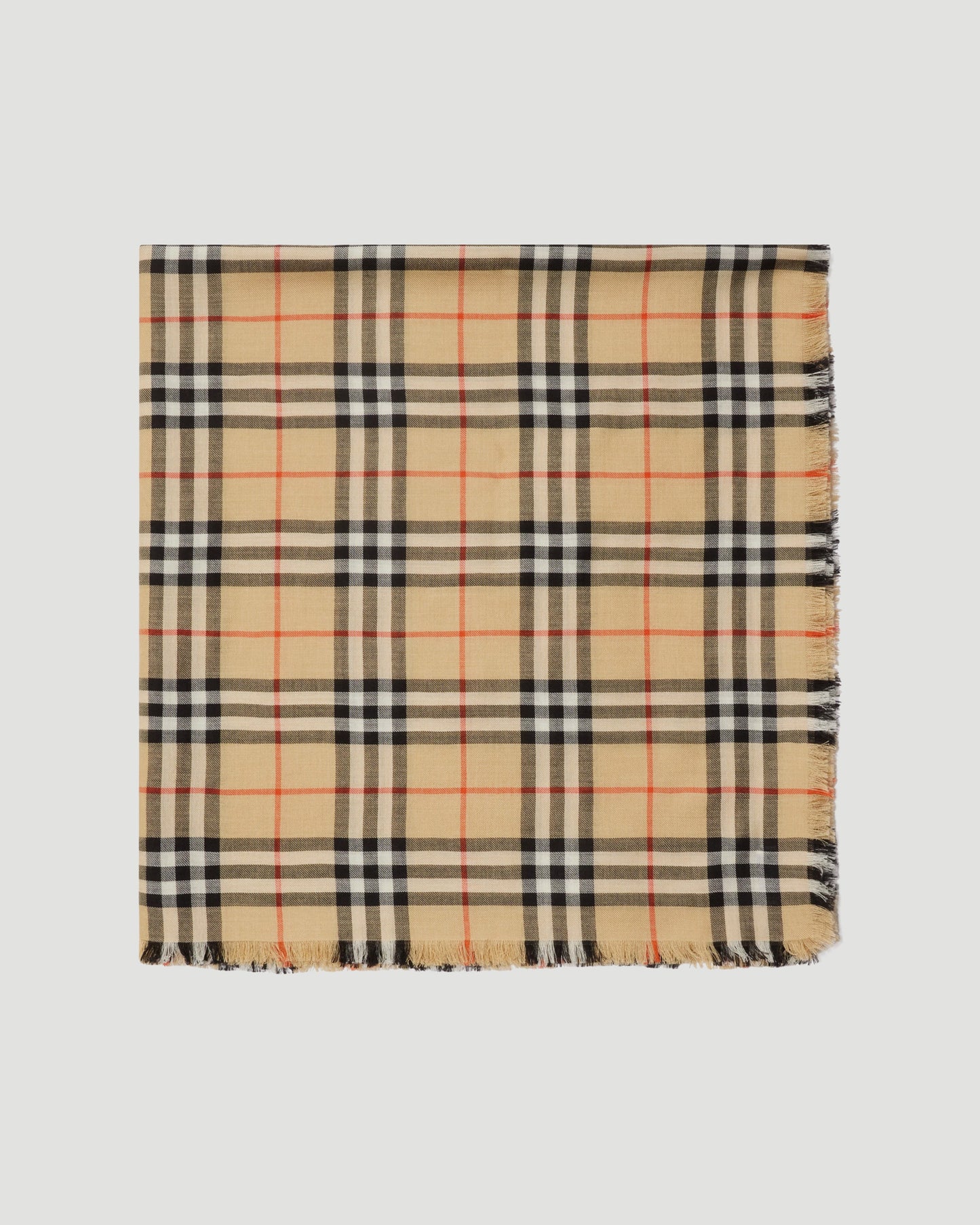 Check Cashmere Silk Scarf