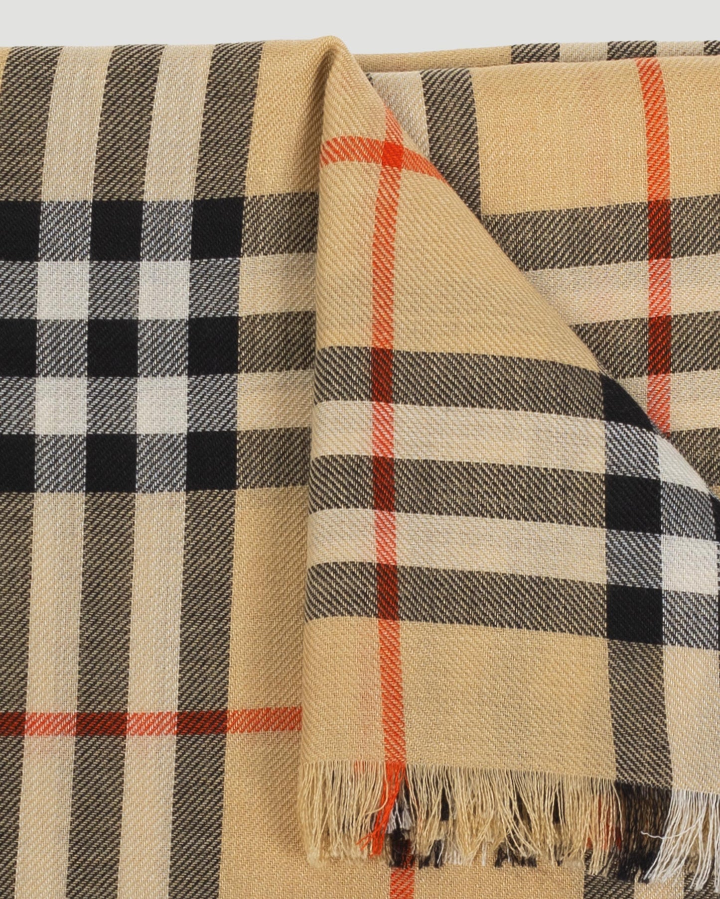 Check Cashmere Silk Scarf