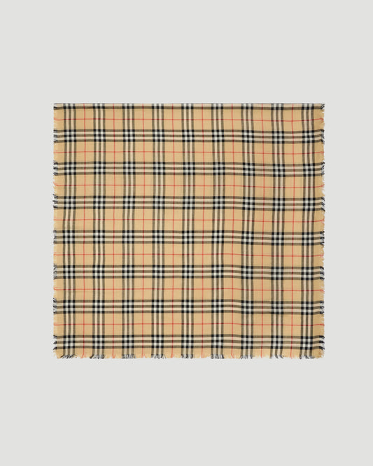 Check Cashmere Silk Scarf