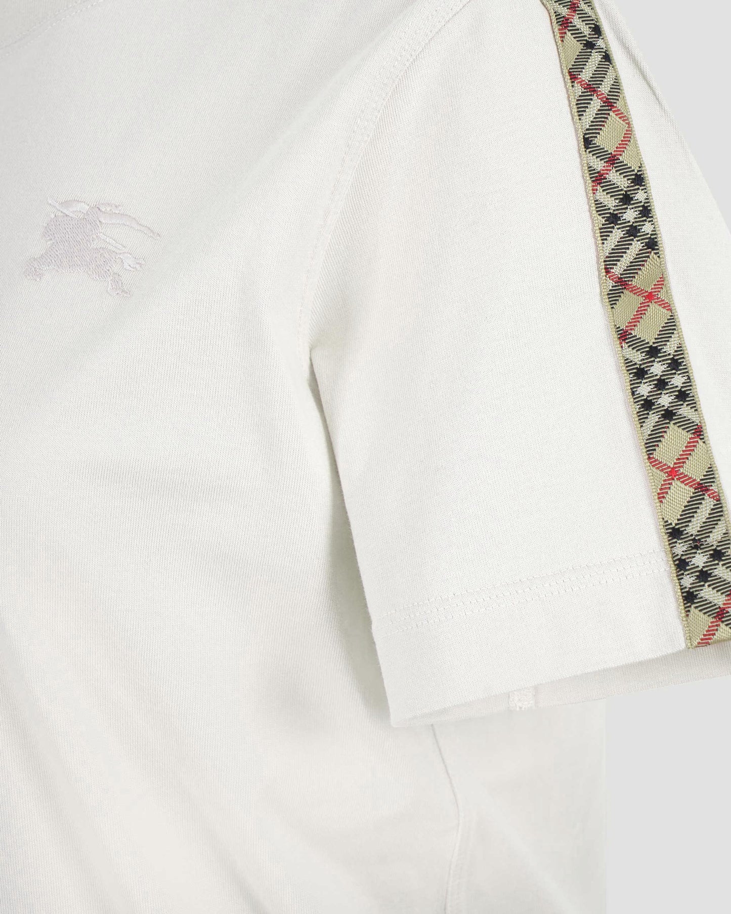 Check Trim Cotton T-shirt