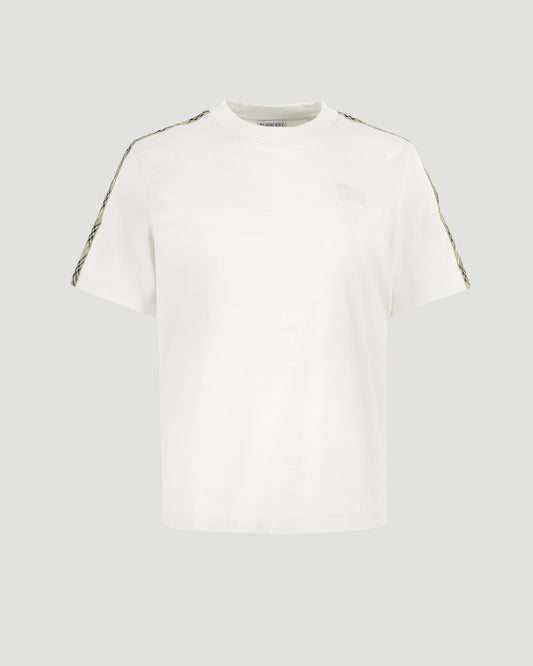 Check Trim Cotton T-shirt
