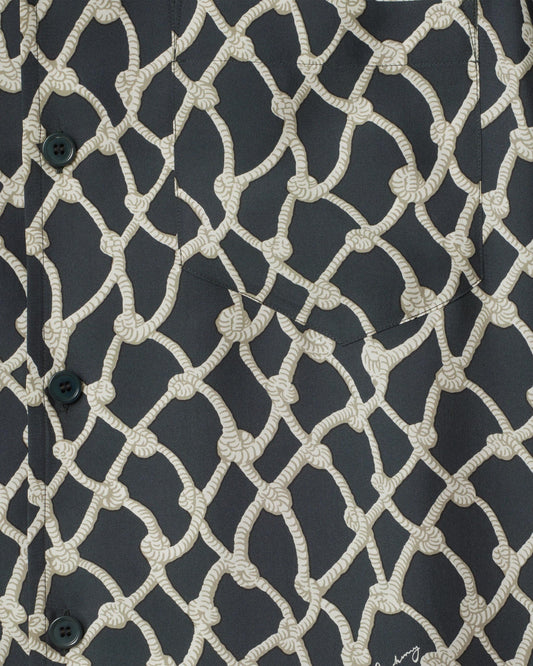 Relaxed Fit Knot Silk Shirt in Magnet
