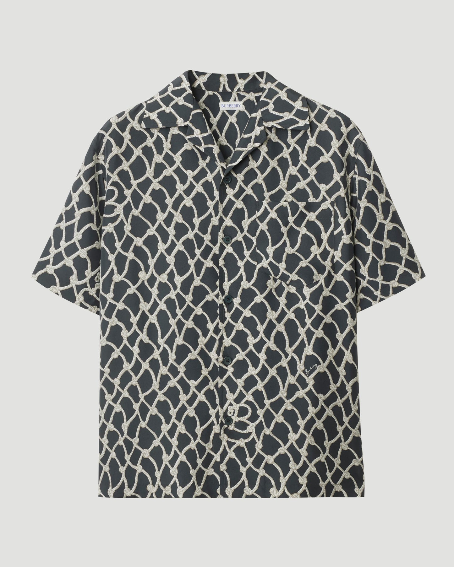 Relaxed Fit Knot Silk Shirt in Magnet