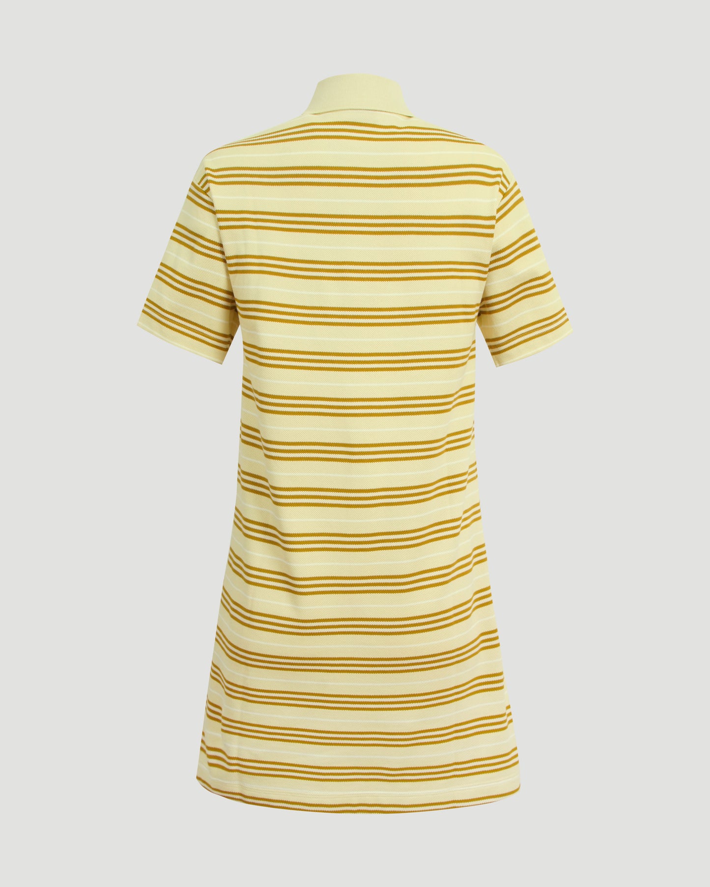 Striped Cotton Polo Shirt Dress in Alabaster